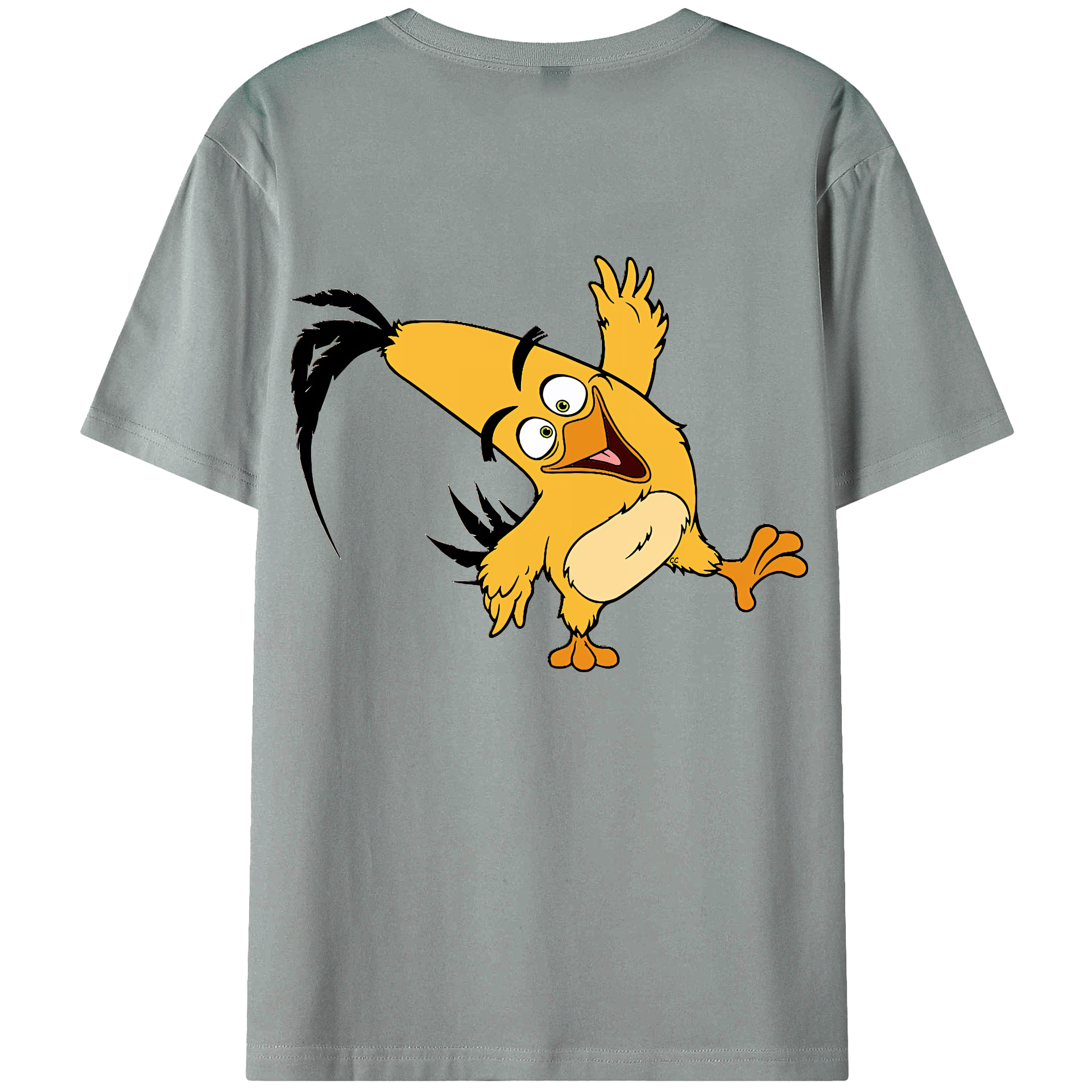 （画像用） Angry Birds アングリーバード 綿100％ メンズ半袖Tシャツ（バックプリント） 通気性